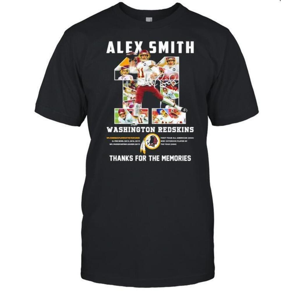 11 Alex Smith Washington Redskins Thank You For The Memories Signature Shirt